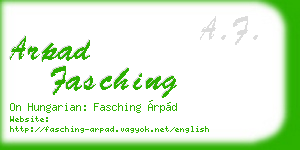 arpad fasching business card