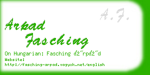 arpad fasching business card